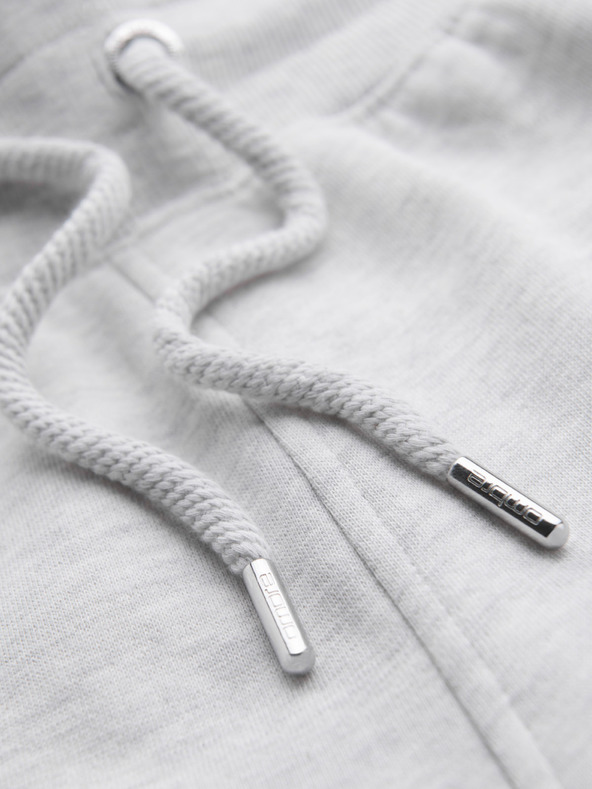 Ombre Clothing Мъжки спортни панталони с кантове и ребрести крачоли - сив меланж