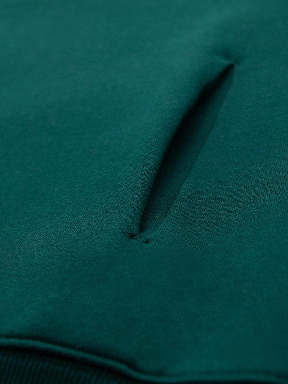 Ombre Clothing Унисекс суитшърт с джобове и качулка - тъмнозелен