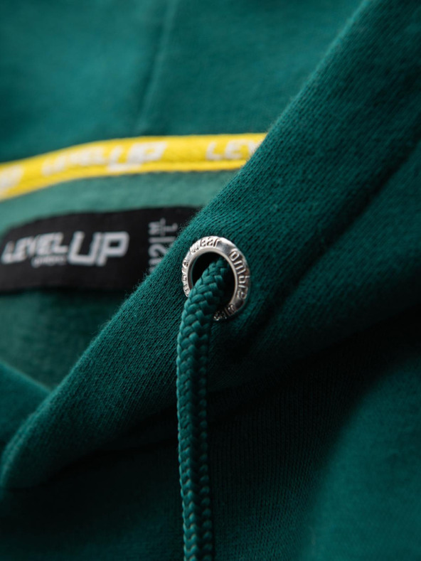 Ombre Clothing Унисекс суитшърт с джобове и качулка - тъмнозелен
