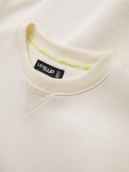 Ombre Clothing Класически унисекс суитшърт с кръгло деколте - кремав