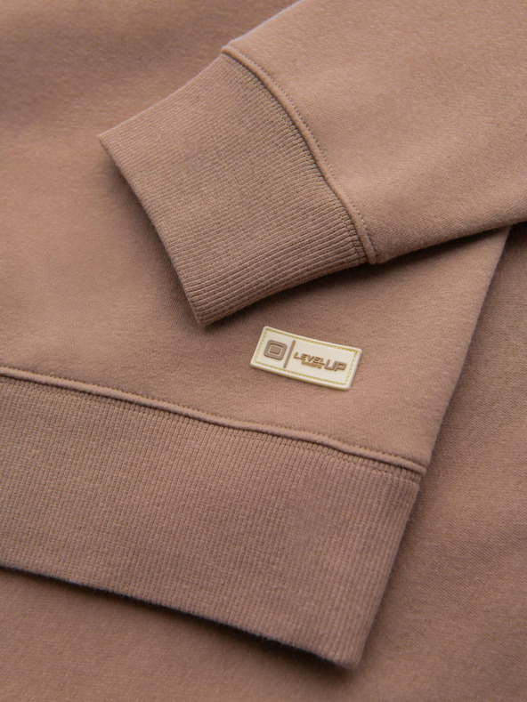 Ombre Clothing Класически унисекс суитшърт с кръгло деколте - кафяв