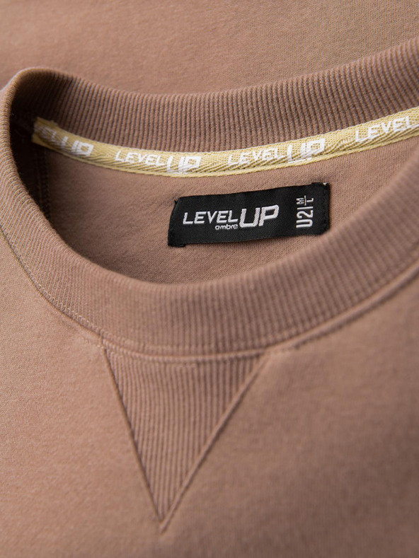 Ombre Clothing Класически унисекс суитшърт с кръгло деколте - кафяв