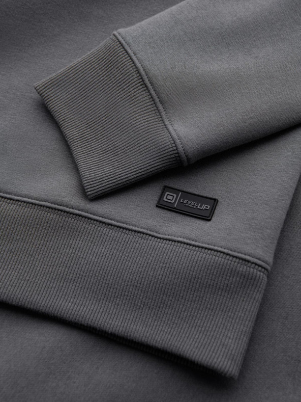 Ombre Clothing Унисекс класически суитшърт с кръгло деколте - сив