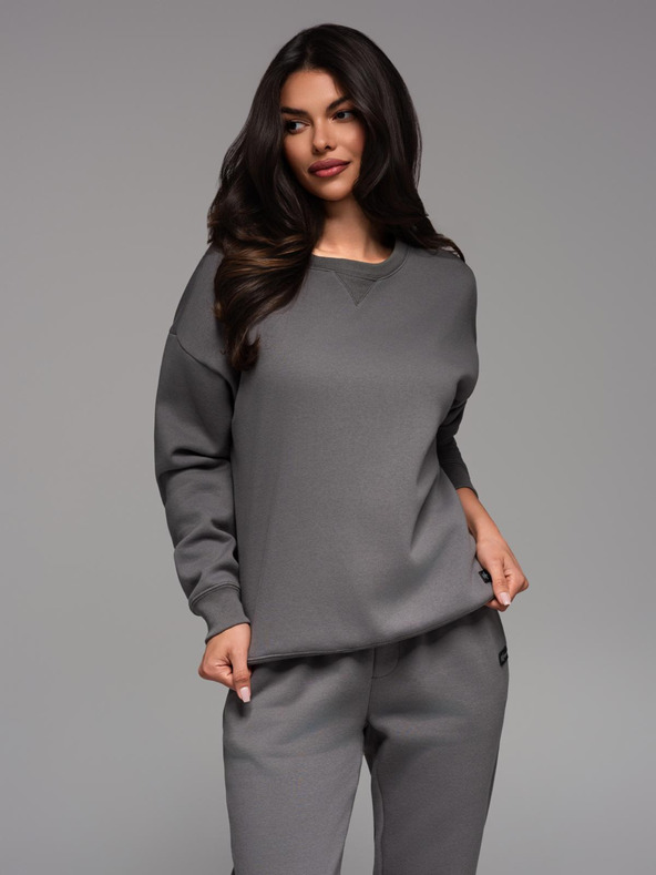 Ombre Clothing Унисекс класически суитшърт с кръгло деколте - сив