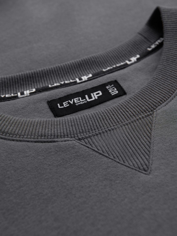 Ombre Clothing Унисекс класически суитшърт с кръгло деколте - сив