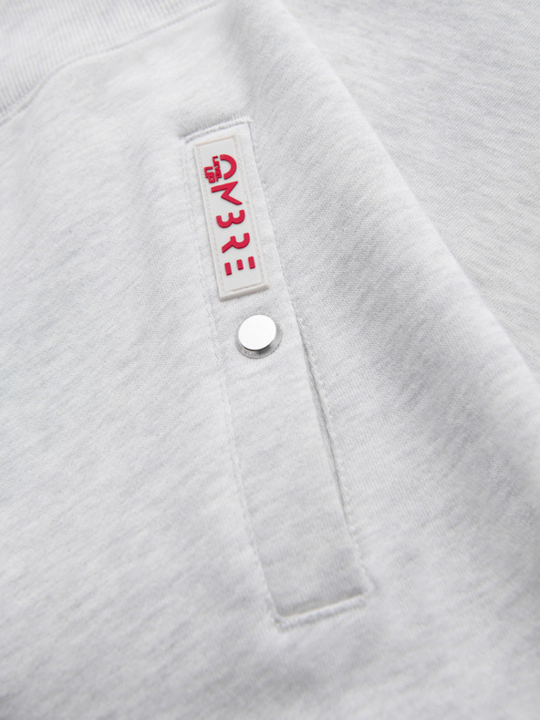 Ombre Clothing Мъжки суитшърт с висока яка и ленти - сив меланж