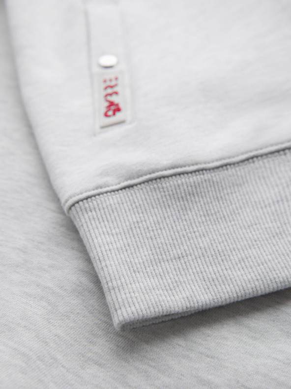 Ombre Clothing Мъжки суитшърт с висока яка и ленти - сив меланж