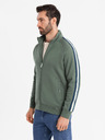 Ombre Clothing Мъжки суитшърт с висока яка и ленти - маслинен