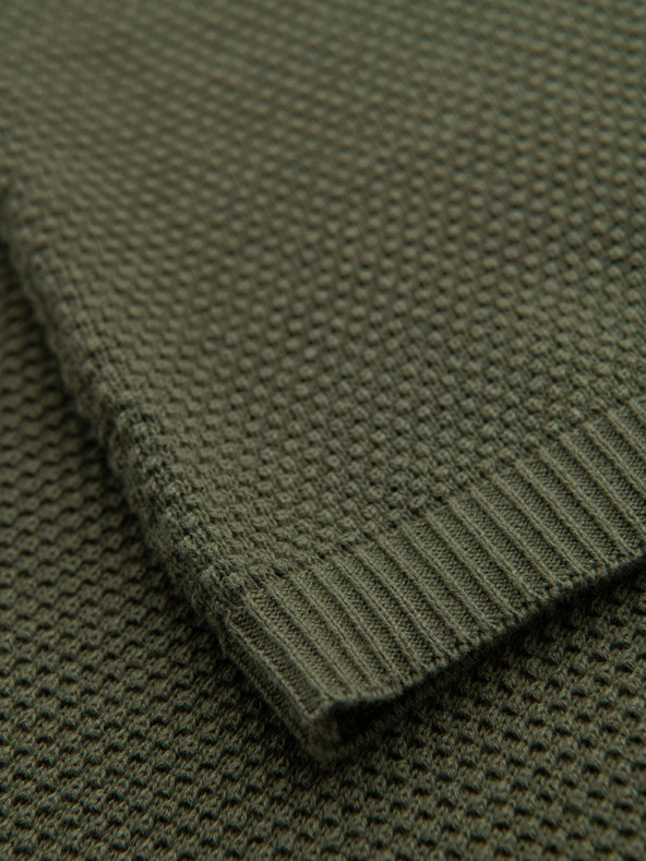 Ombre Clothing Каки памучна тениска с фина текстура