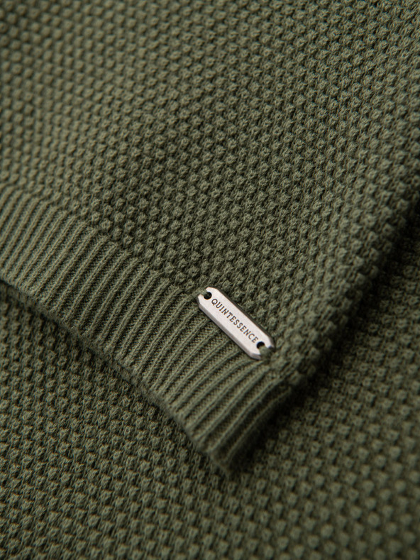 Ombre Clothing Каки памучна тениска с фина текстура