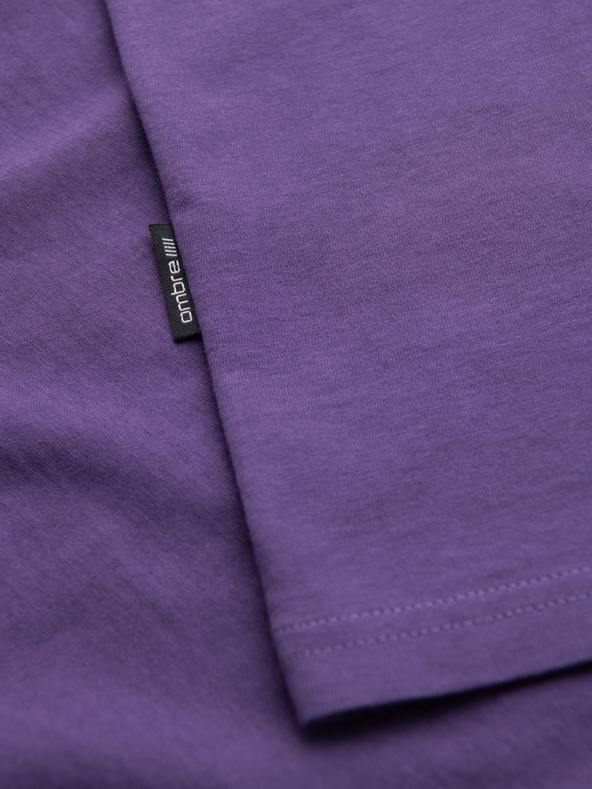 Ombre Clothing Мъжка класическа памучна тениска BASIC - лилава