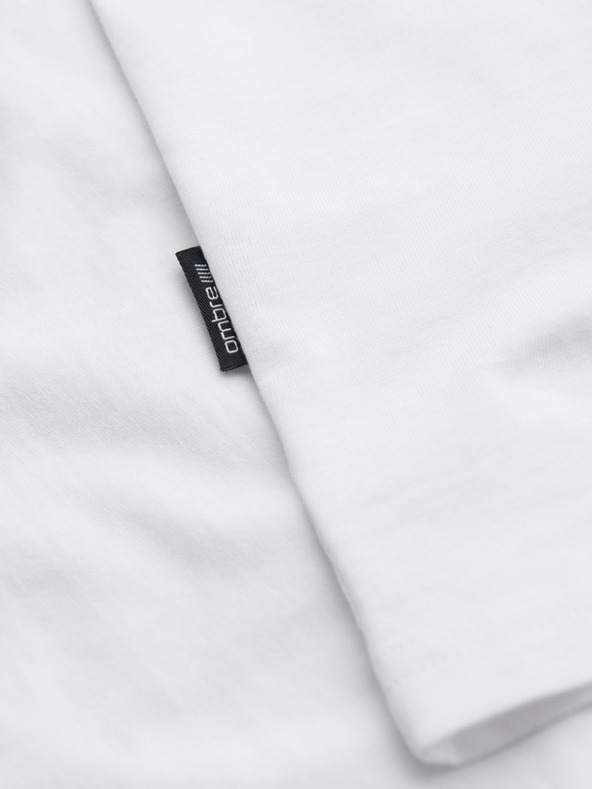 Ombre Clothing Мъжка класическа памучна тениска BASIC - бяла