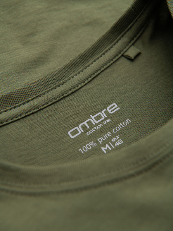 Ombre Clothing Мъжка класическа памучна тениска BASIC - каки