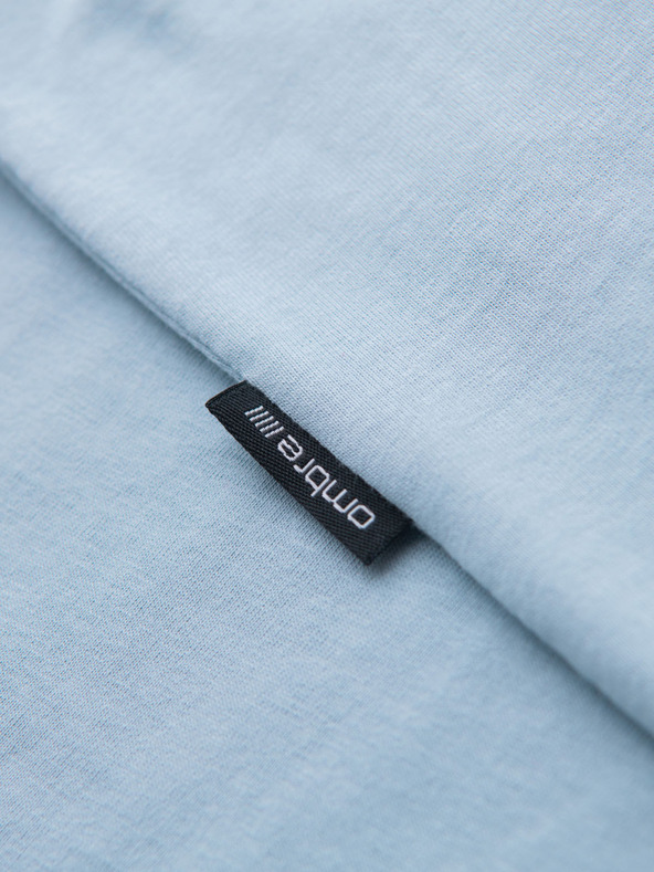 Ombre Clothing Мъжка класическа памучна тениска BASIC - светлосиня