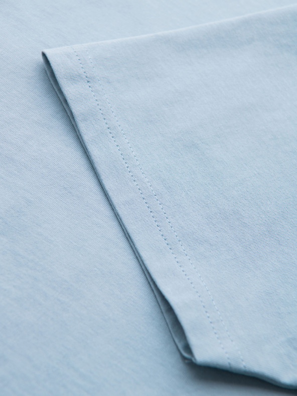 Ombre Clothing Мъжка класическа памучна тениска BASIC - светлосиня