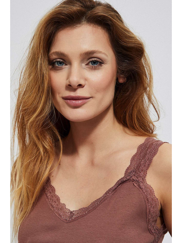 Moodo Памучен топ с дантела