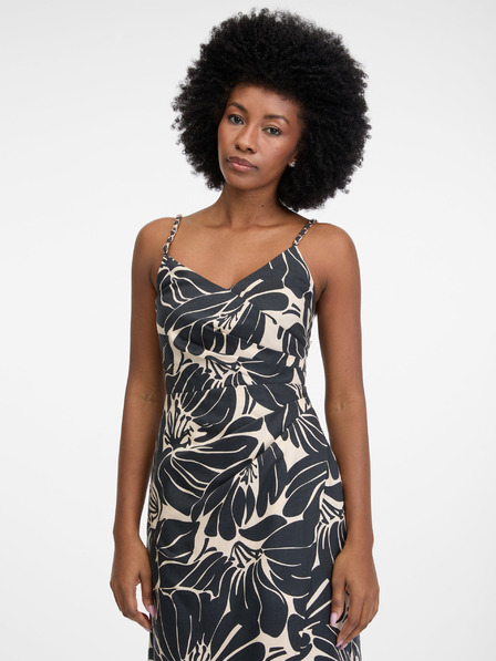 Orsay Черна дамска шарена къса рокля ORSAY