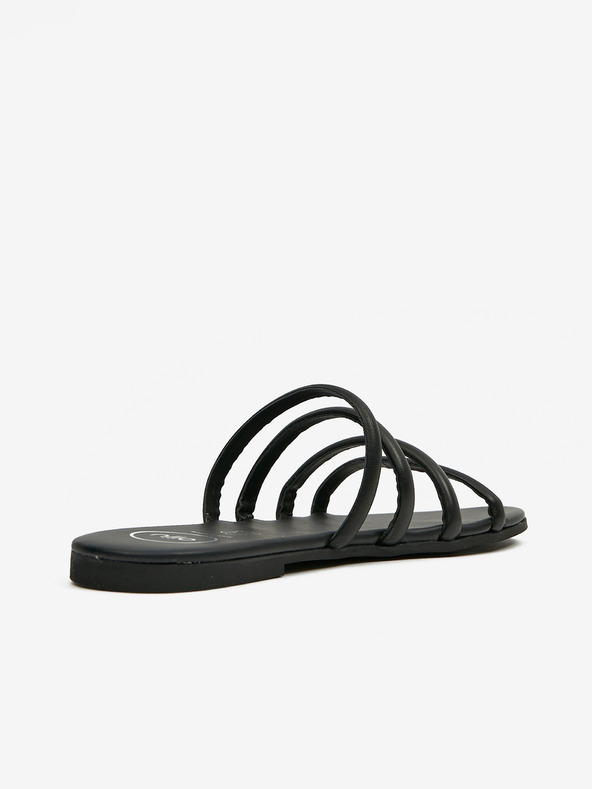 Ojju Черни кожени чехли OJJU