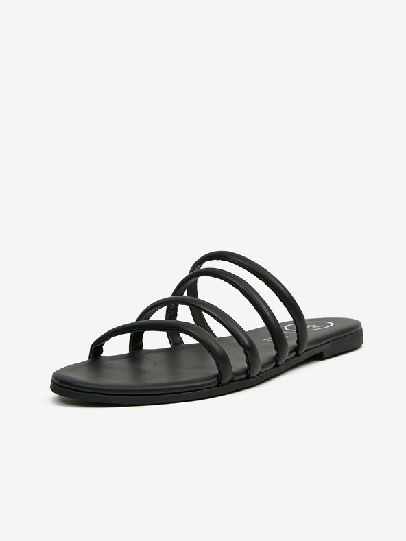 Ojju Черни кожени чехли OJJU