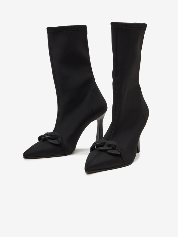 Ojju Черни дамски боти на ток OJJU