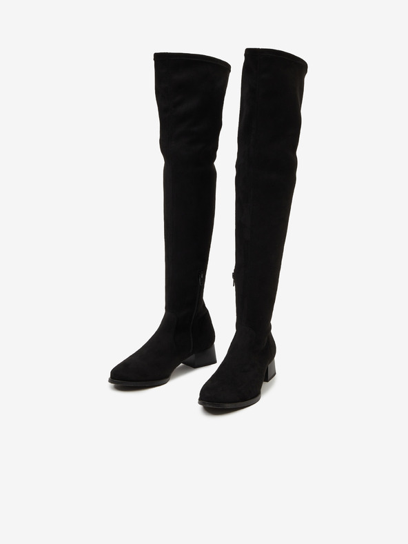 Ojju Черни ботуши с велурена изработка OJJU