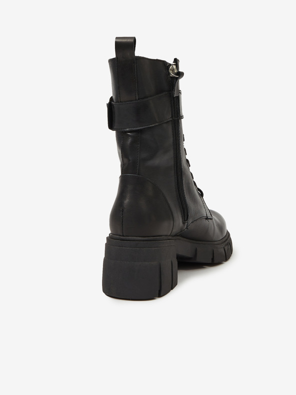 Ojju Черни дамски кожени боти OJJU