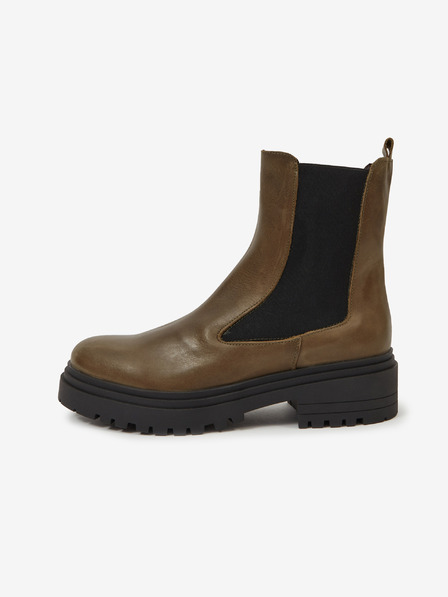 Ojju Каки кожени дамски боти OJJU