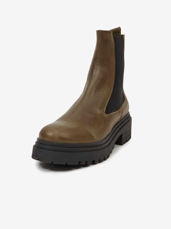 Ojju Каки кожени дамски боти OJJU