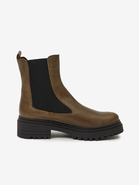 Ojju Каки кожени дамски боти OJJU