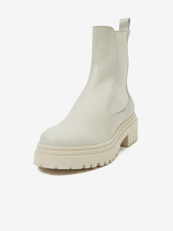 Ojju Светлосиви кожени дамски chelsea боти OJJU