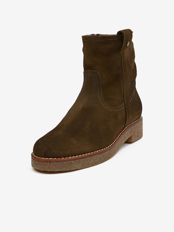 Ojju Каки затоплени велурени дамски боти OJJU