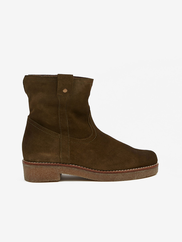 Ojju Каки затоплени велурени дамски боти OJJU