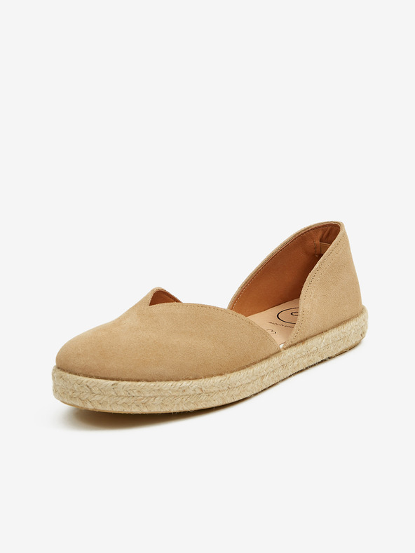 Ojju Светлокафяви дамски еспадрили от велур OJJU