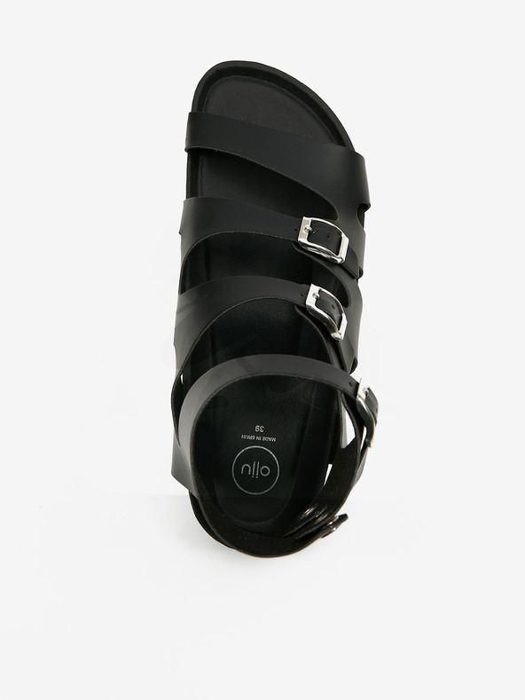 Ojju Черни дамски сандали до глезена OJJU