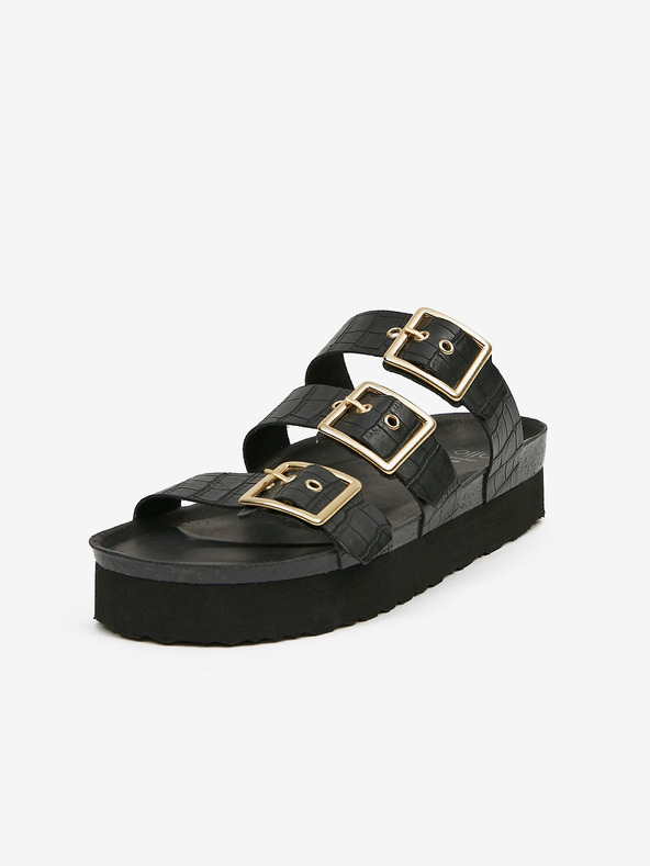 Ojju Черни чехли на платформа OJJU