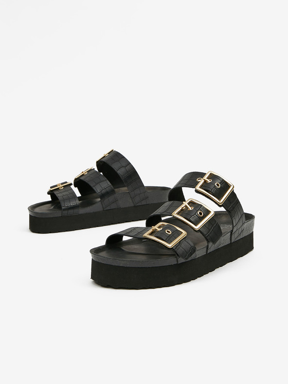 Ojju Черни чехли на платформа OJJU