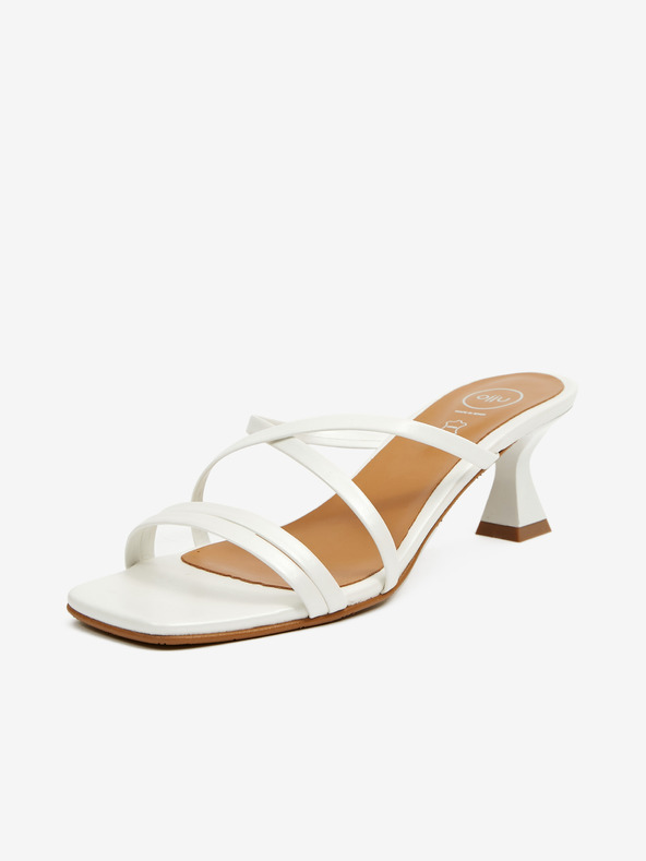 Ojju Бели дамски чехли с токчета OJJU