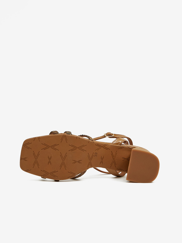 Ojju Кафяви дамски сандали с ток OJJU