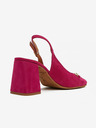 Ojju Тъмнорозови дамски сандали с ток от велур OJJU