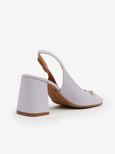 Ojju Светлолилави дамски велурени сандали с токчета OJJU