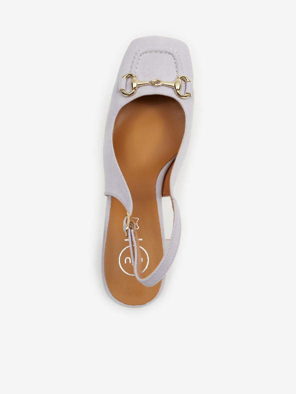 Ojju Светлолилави дамски велурени сандали с токчета OJJU