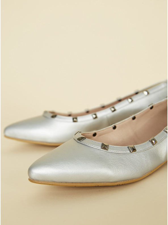 Ojju Балерини в сребрист цвят OJJU