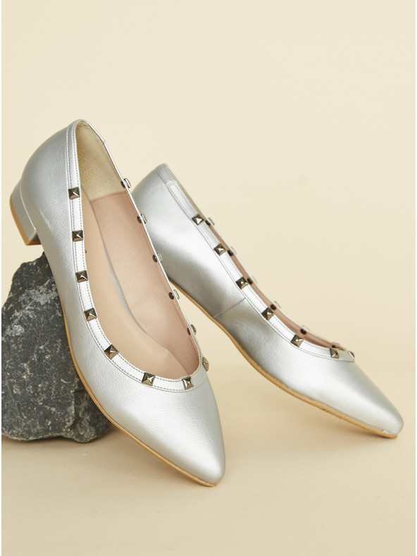 Ojju Балерини в сребрист цвят OJJU