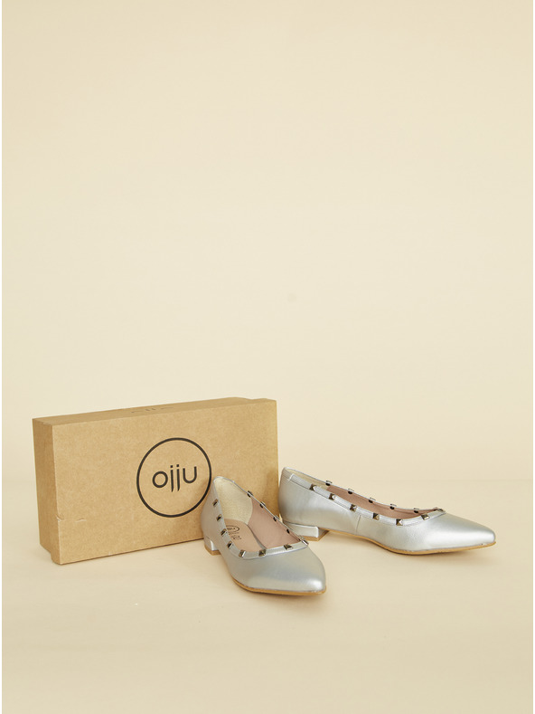 Ojju Балерини в сребрист цвят OJJU