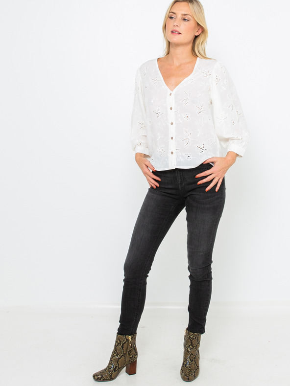 CAMAIEU Бяла романтична блуза