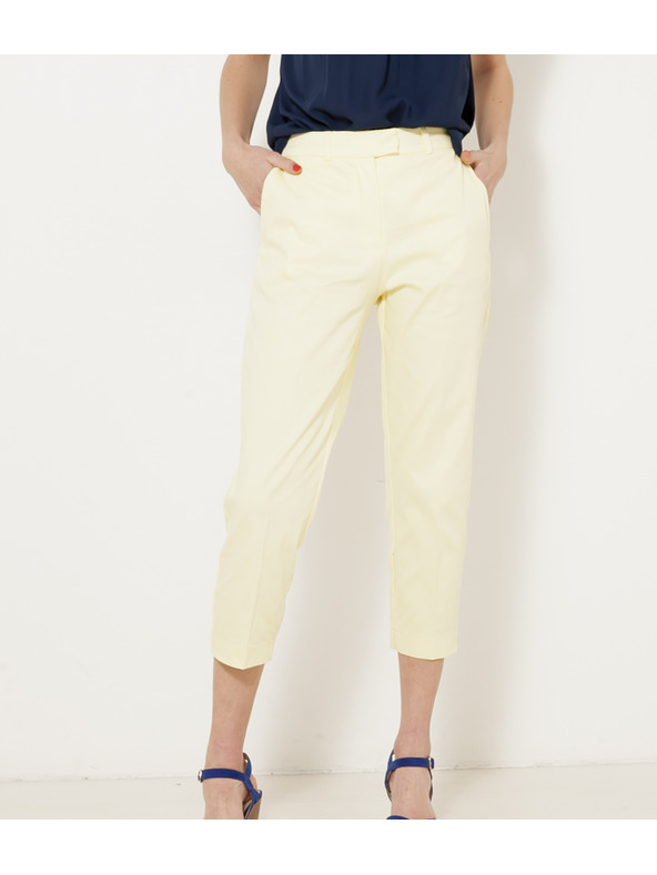 CAMAIEU Светложълти скъсени панталони