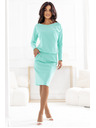 numoco Ментови суитшърт рокля с дълъг ръкав и джобове