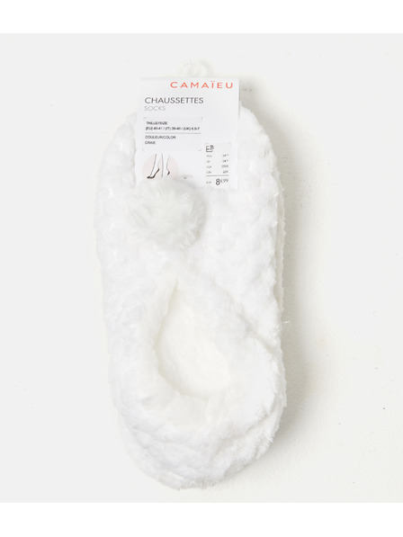 CAMAIEU Бели чехли с помпони CAMAIEU