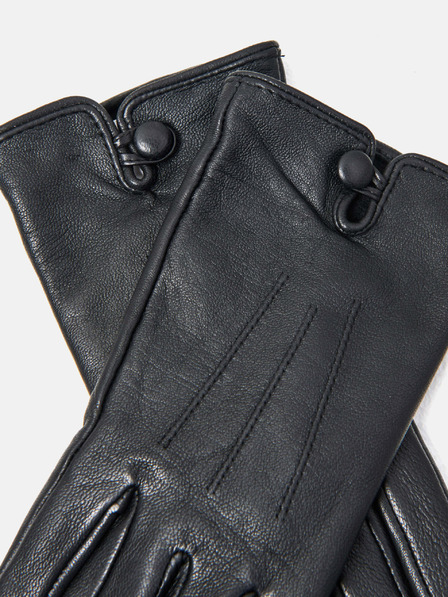 CAMAIEU Черни кожени ръкавици CAMAIEU