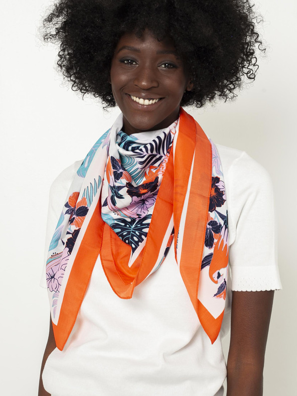 CAMAIEU Червен щампован шал CAMAIEU